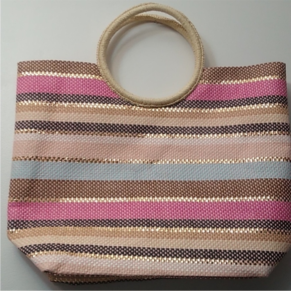 Dress Barn Striped Multicolor Tote Bag